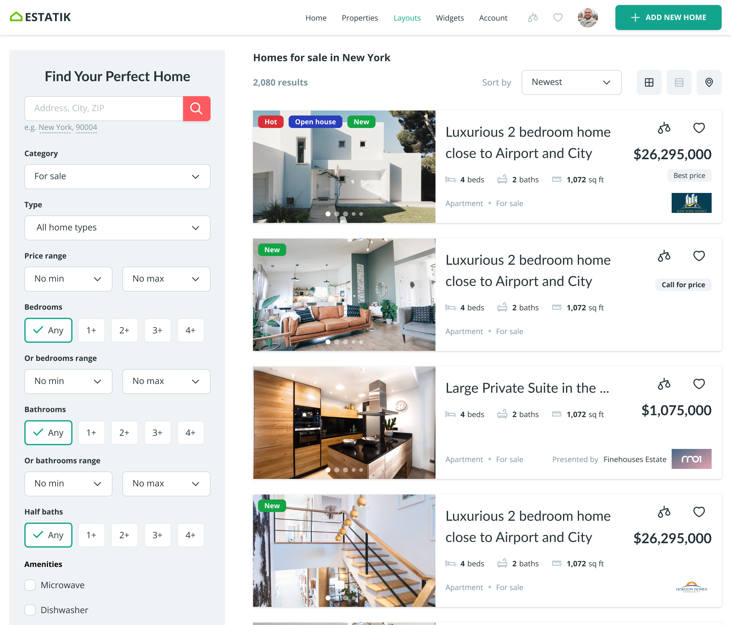 Map view with cluster markers