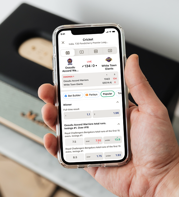 Betting platform redesign — live cricket betting on mobile
