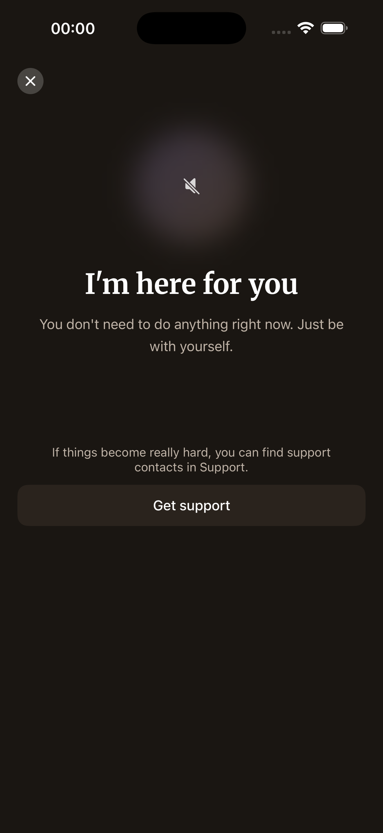 Breathing mode — dark theme