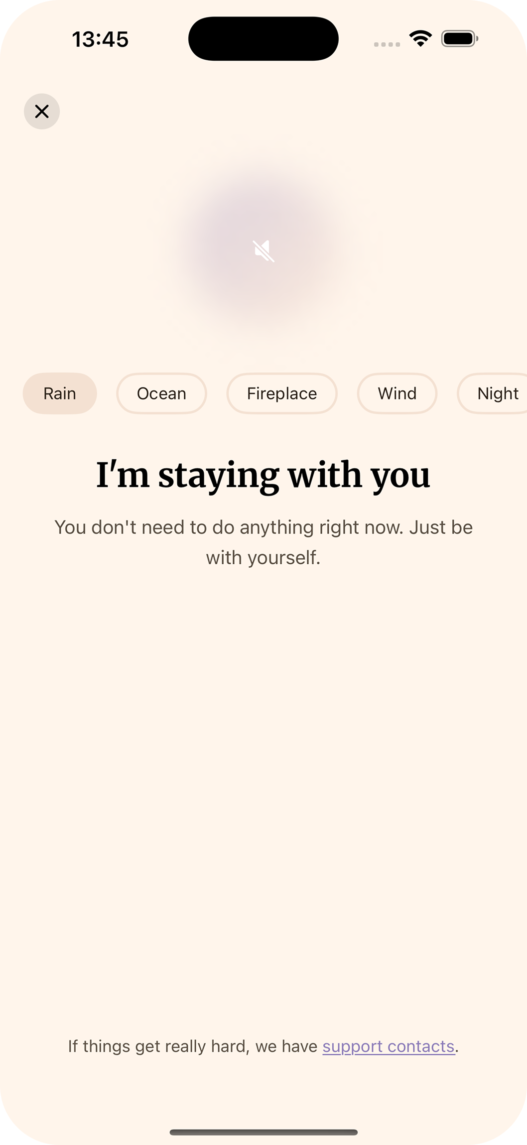 I'm staying with you — breathing mode with ambient sounds